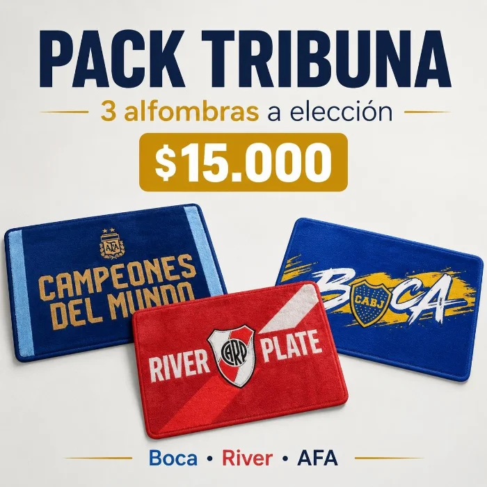 Set de 3 Alfombras a Elección Boca-river-afa