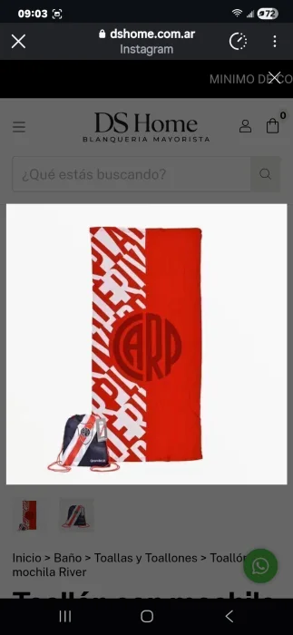 Toallon con Mochila Boca River