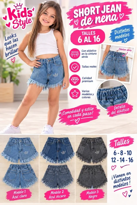 Short de Nena Adi con Elástico