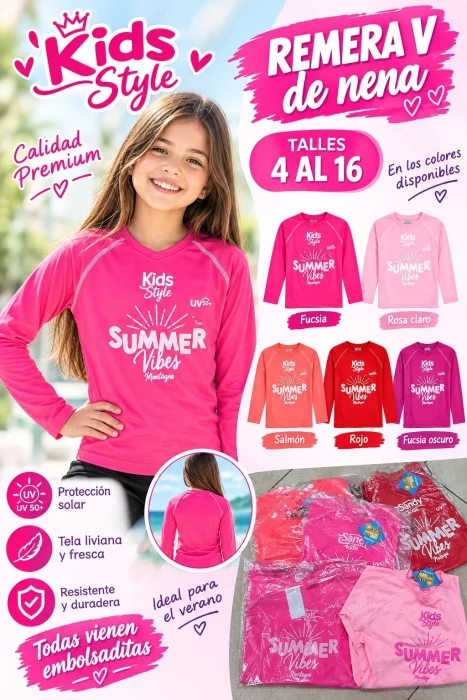Camiseta Uv Nena Premium