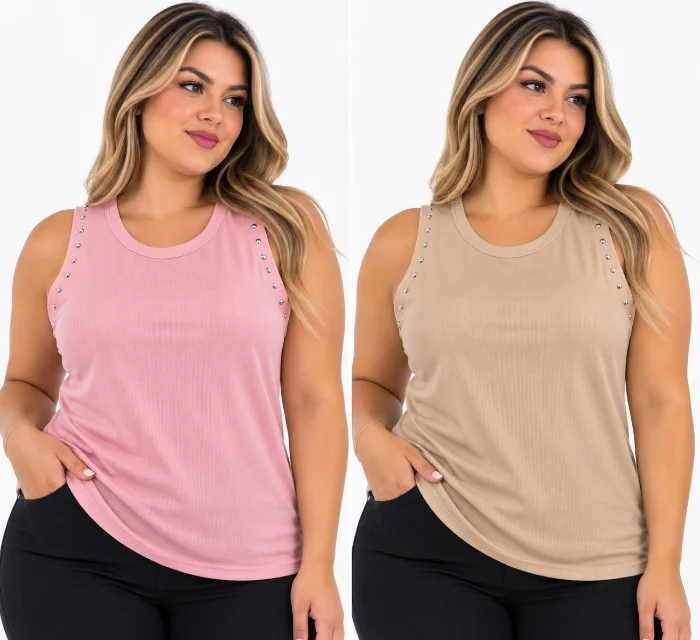 Musculosa con Tachas Morley Excelente Calidad Talles Unico