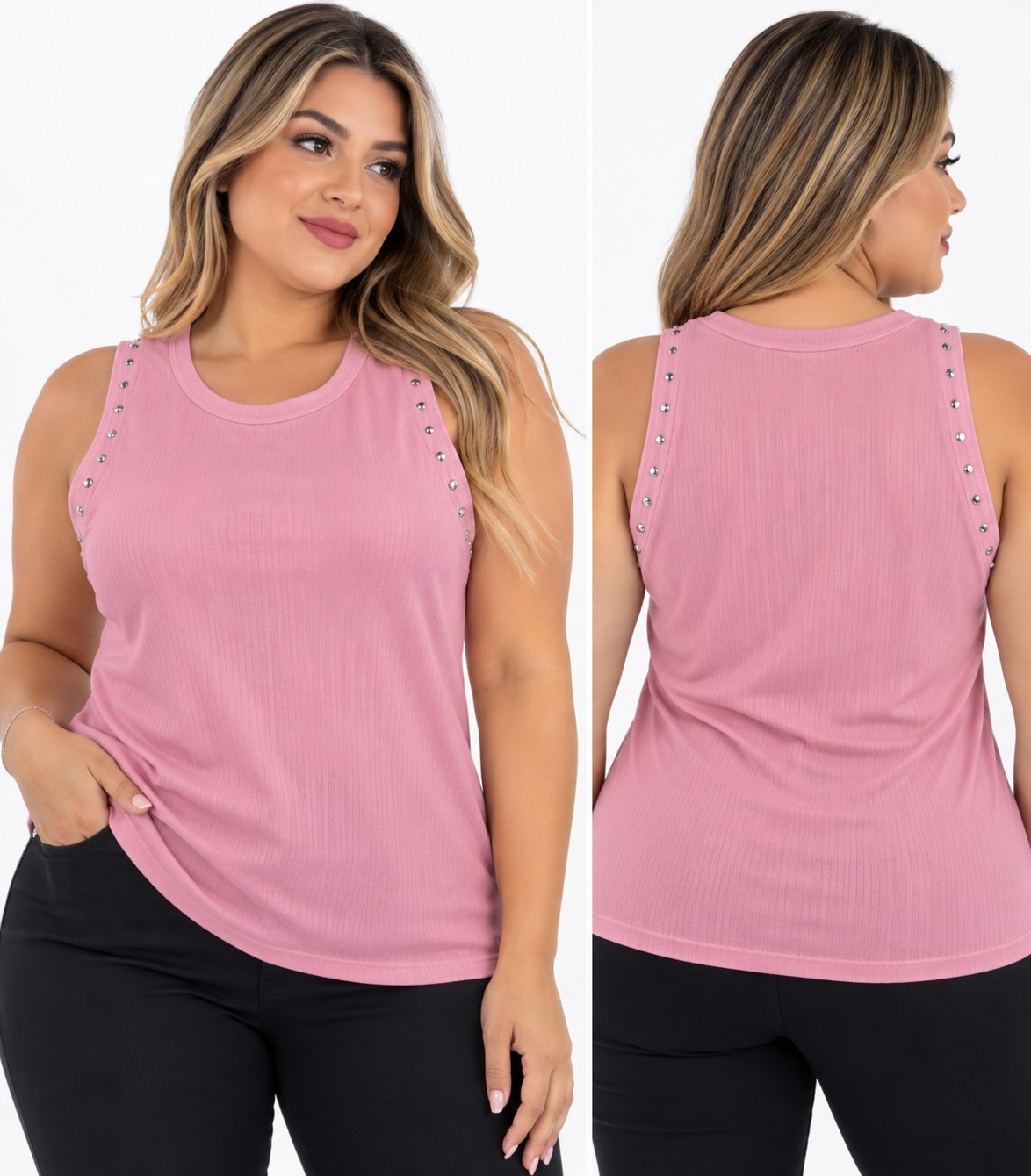 Musculosa con Tachas Morley Excelente Calidad Talles Unico - Imagen 3
