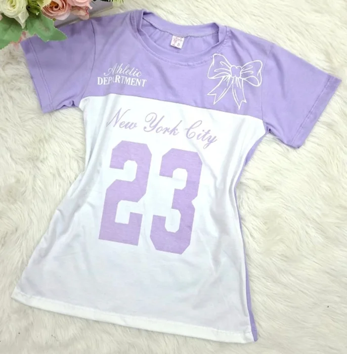 Remera Oversize Nena Combinado Algodón Peinado