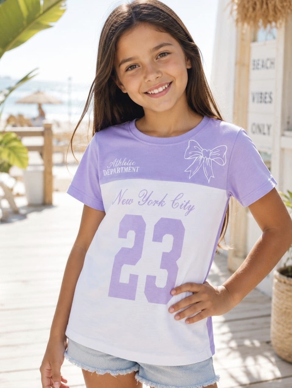 Remera Oversize Nena Combinado Algodón Peinado - Imagen 2