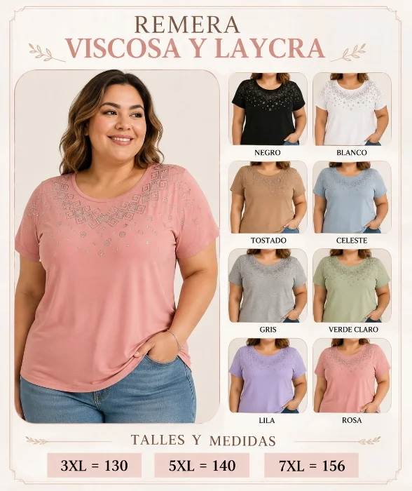 Remera Viscosa y Laycra Santelon