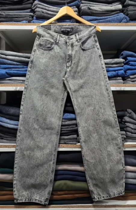 Jeans Baggy Liso Gris Nevado Clro