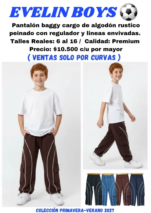 Pantalon Baggy Cargo con  Lineas