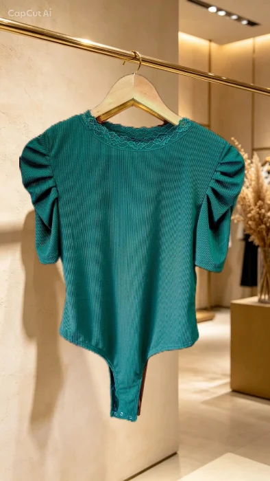 Body con Manga Princesa y Cuello con Puntilla