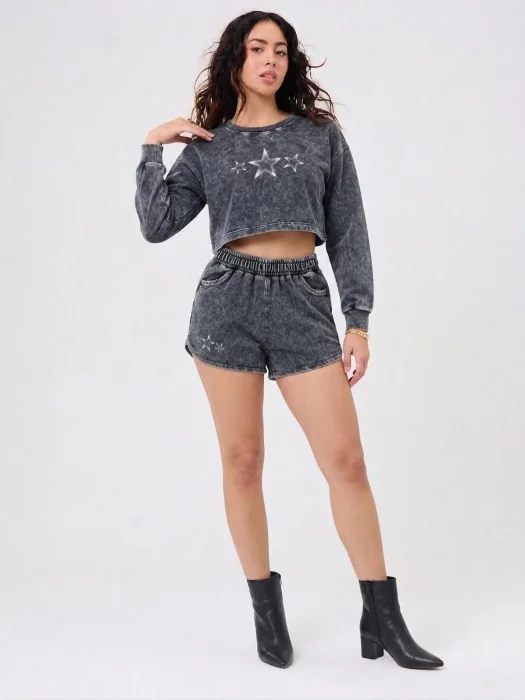 Conjunto Stars /acid Wash