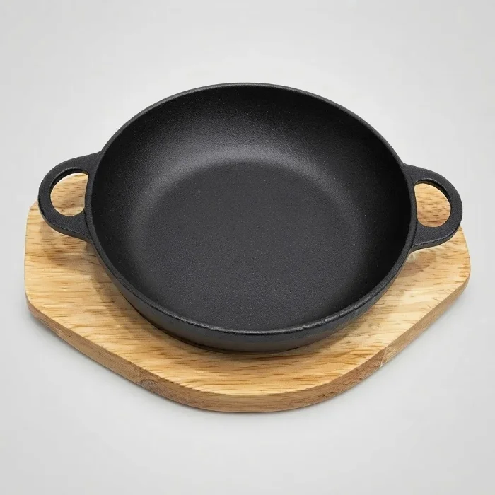 Fuente de Hierro Fundido C/tabla de Madera Redonda