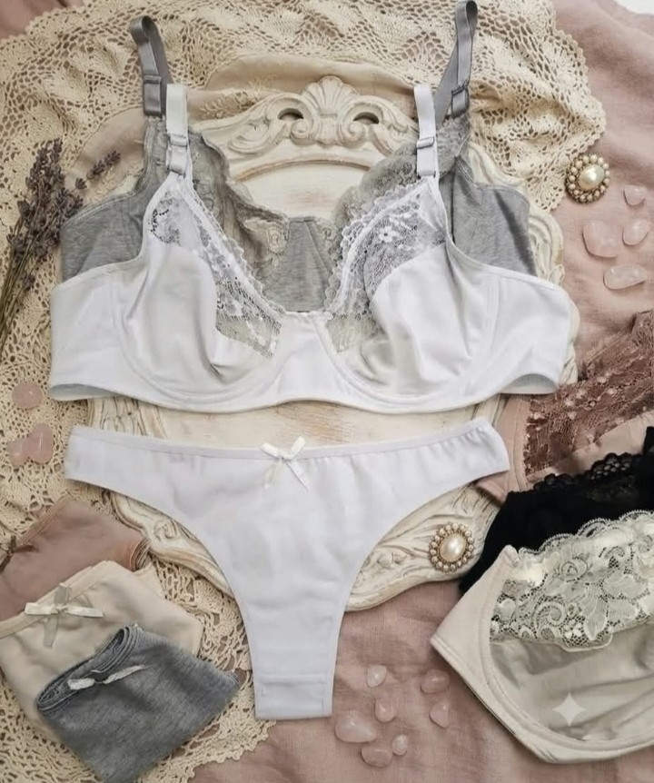 Conjunto Solo con Aro Algodon Laycra Medio Encaje - Imagen 2