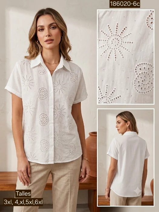Camisa Talle Especial.detalles en Strass.18620