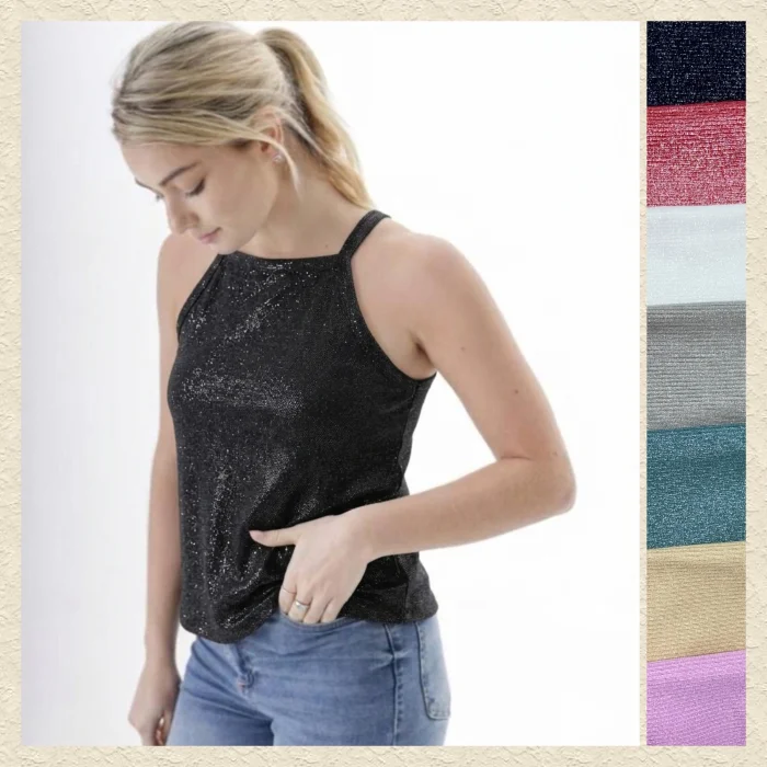 Musculosa Bretel con Brillo de Dama