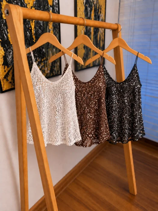 Musculosa de Red con Lentejuelas Kale