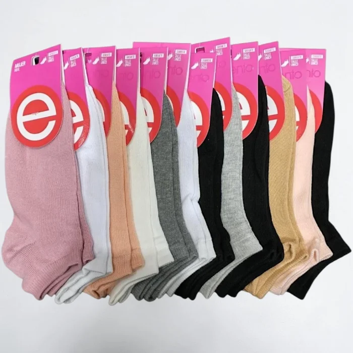 Pack X12 Medias Elemento Soquetes Cortos Dama Lisos Art.101l