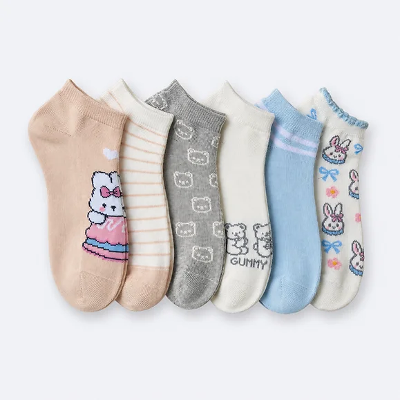Pack X12 Medias Elemento Soquetes Cortos Dama Estampados Art.101