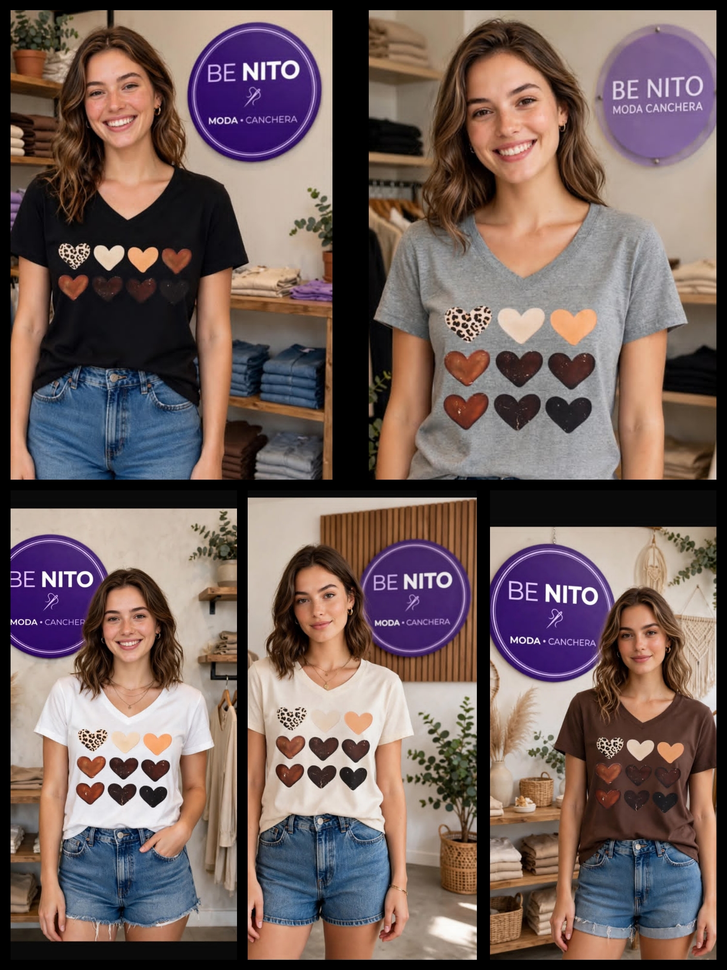 Remera Cuello V de Jersey Peinado - Imagen 8