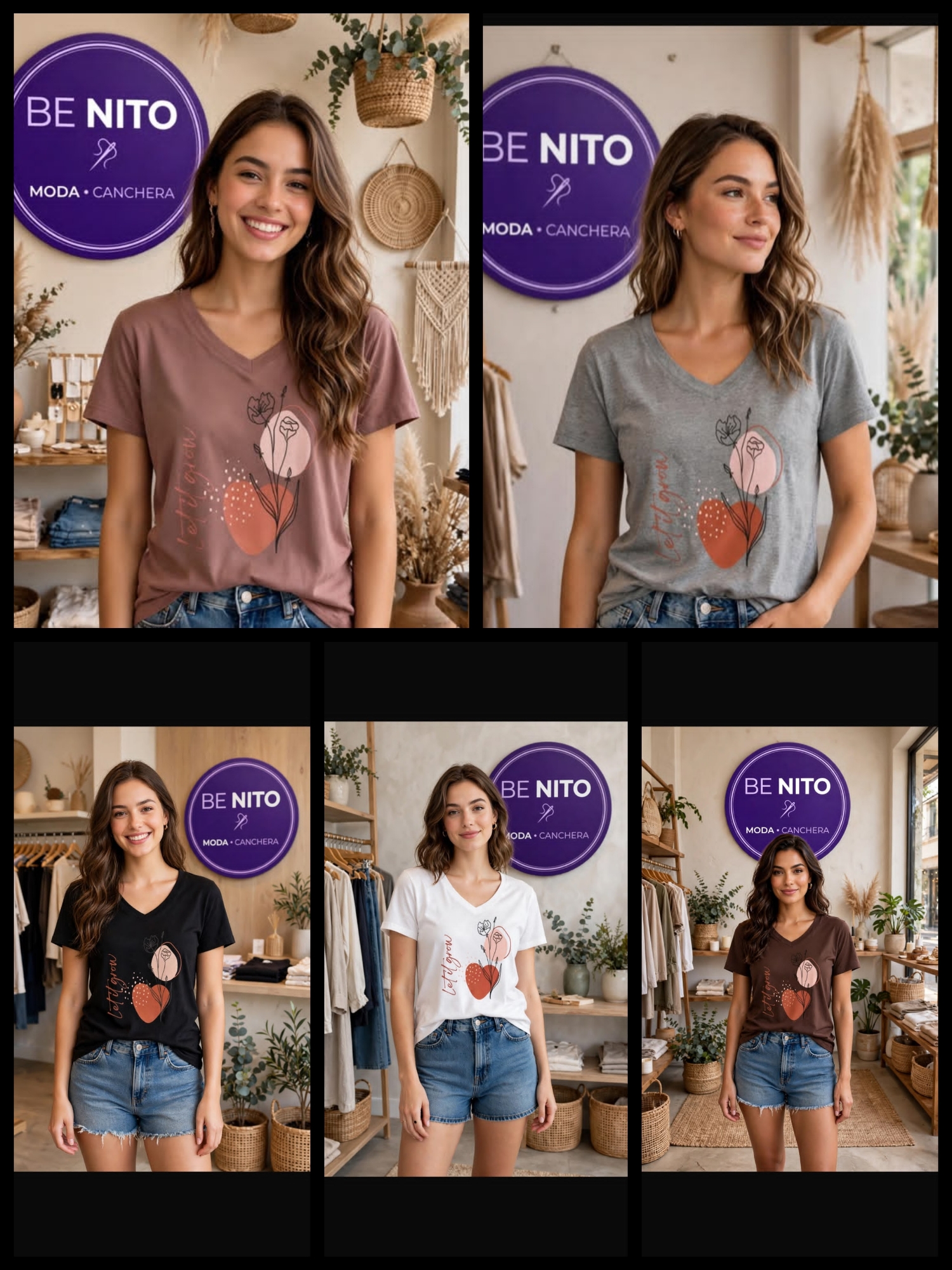 Remera Cuello V de Jersey Peinado - Imagen 7