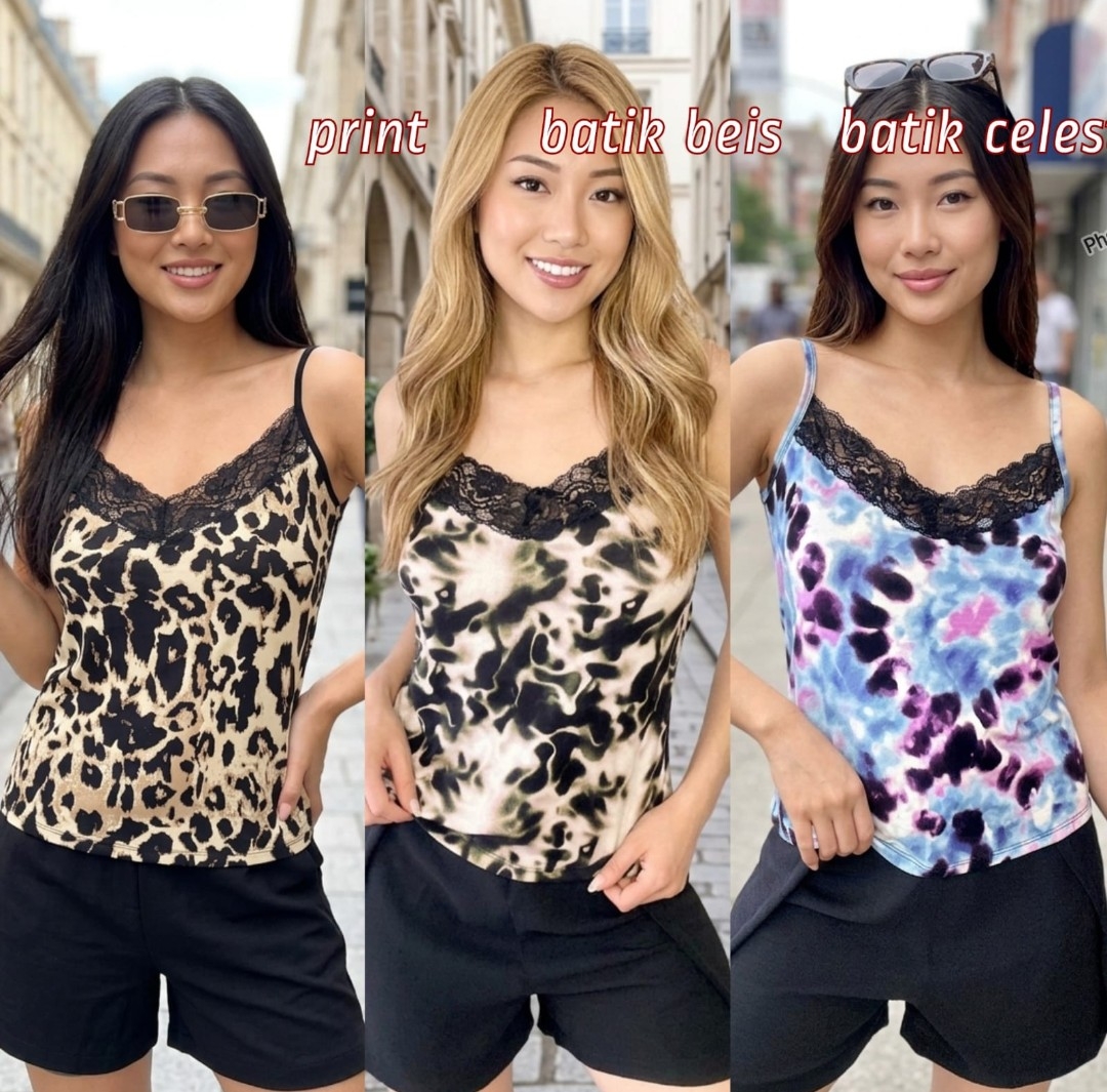 Musculosa Puntilla Batik y Print - Imagen 4