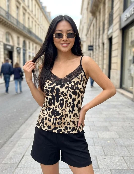 Musculosa Puntilla Batik y Print