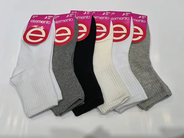 Pack X12 Medias Elemento 1/3 Caña Lisas Dama Art.401l