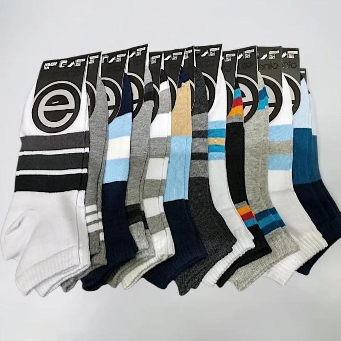 Pack X12 Medias Elemento Soquetes Cortos de Hombre Rayados  Art. 102r