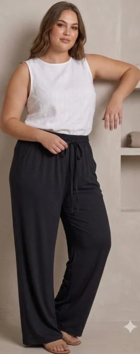 Nuevo Ingreso  Pantalones de Lino con Expander