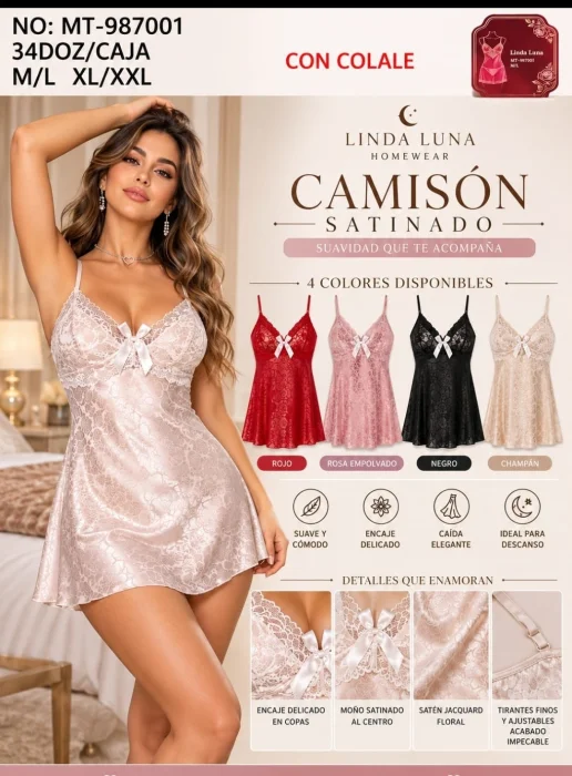 Pijama Camisolin Satén con Less