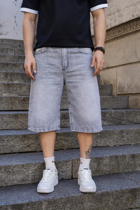 Bermuda Baggy Gris Claro