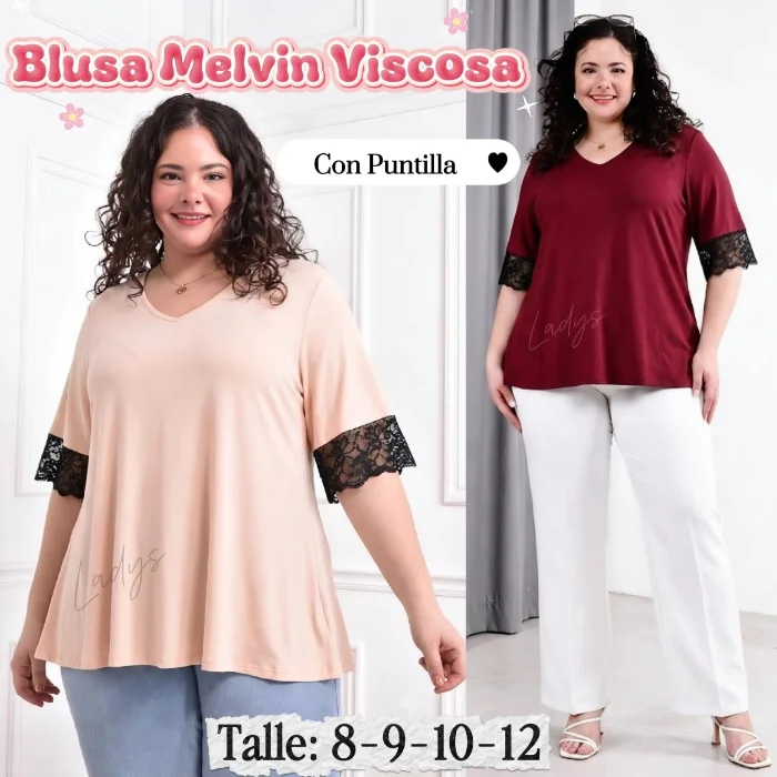 Blusa Melvin con Puntilla 8 al 12 Especial