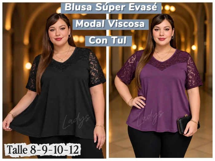 Blusa Tul y Viscosa 8 al 12