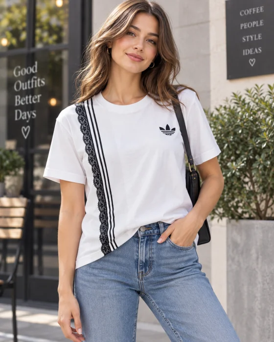  Remera Modelo Encaje    Tendencia  Algodón Peinado Premium