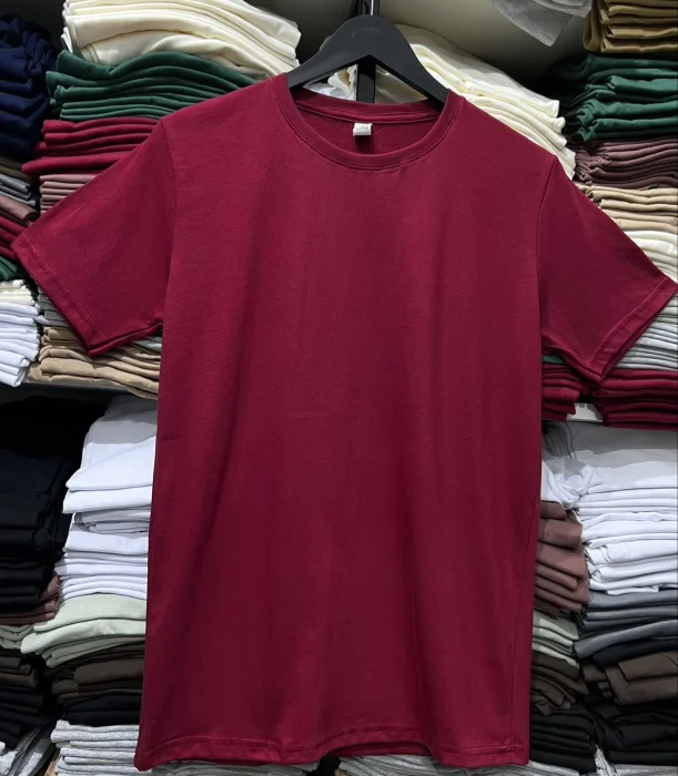Remeras Básicas Algodón Peinado Bordo