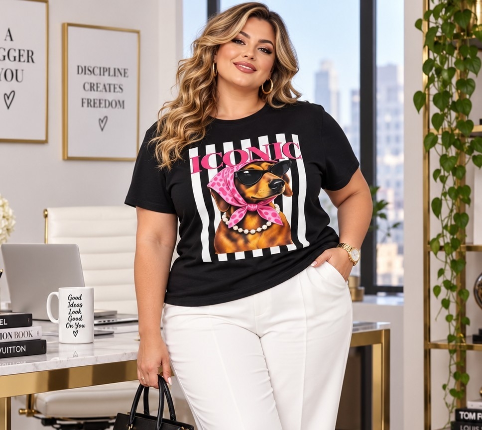 Remera Estampada Modal Soft Plus Size - Imagen 3