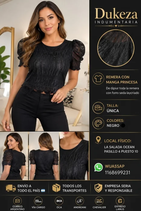 Remera Dipiur Manga Princesa