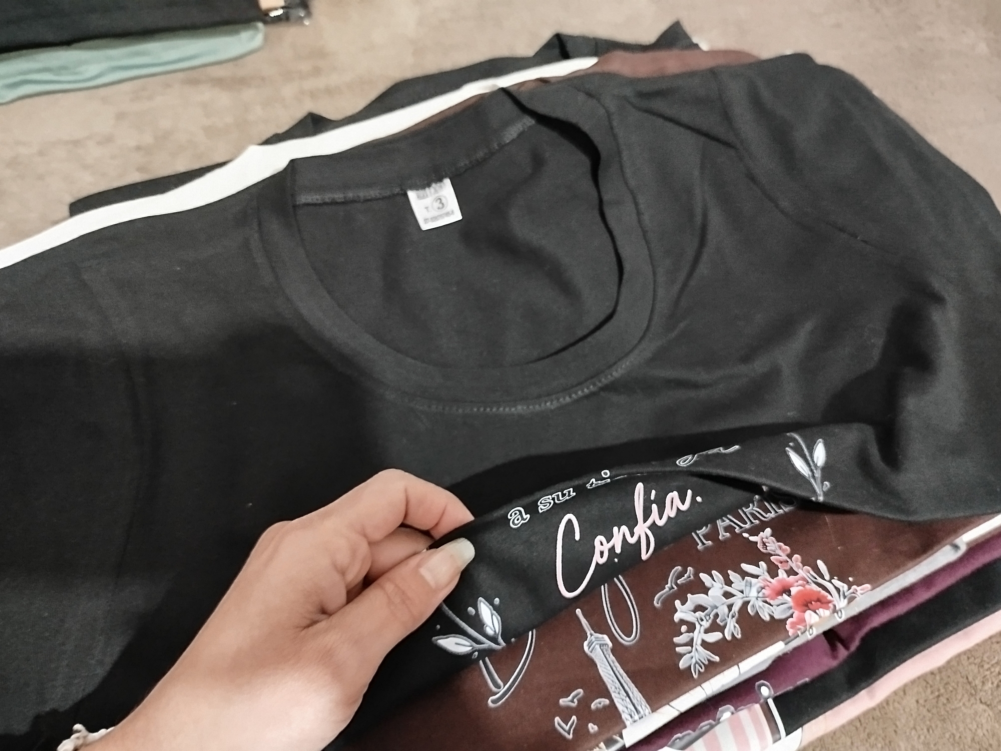 Remeras Algodon Peinado Estampado - Imagen 3