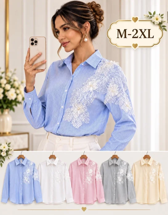 Camisa Rayada con Flores