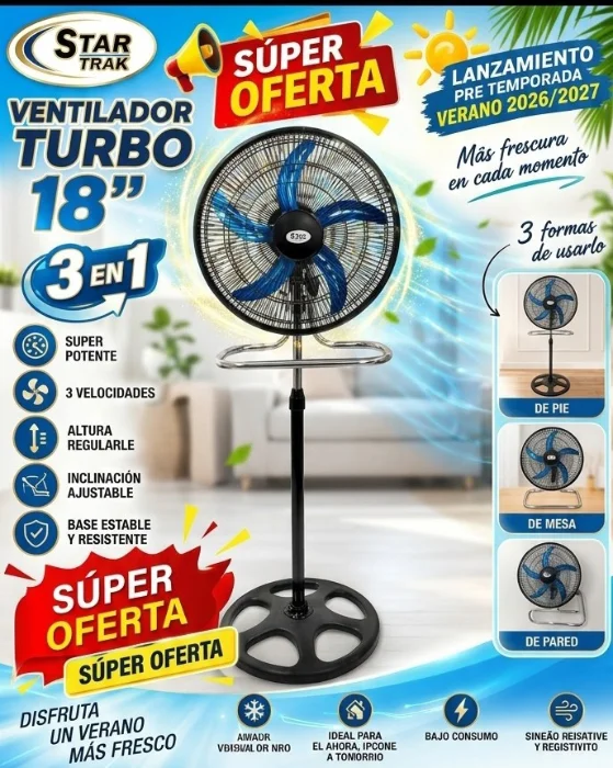 Ventilador Turbo 18" 3 en 1