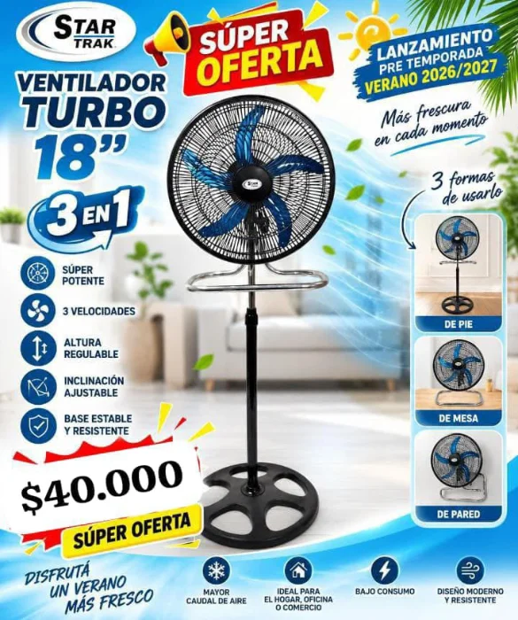 Ventilador Turbo 18" 3 en 1