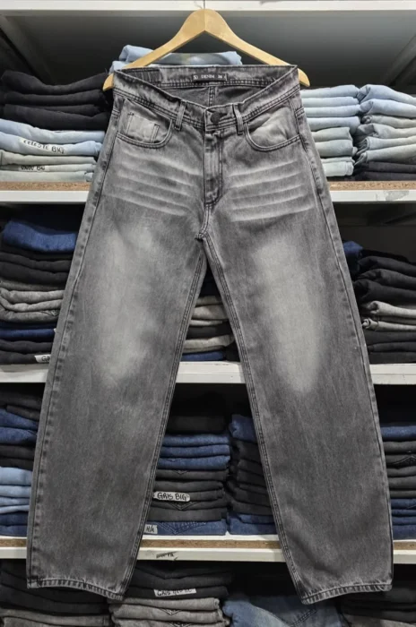 Jeans Baggy Liso Gris Localizado Big