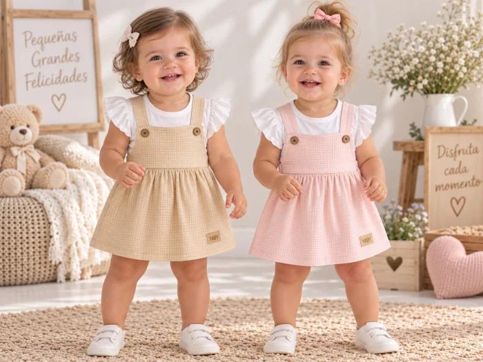 Body Vestido Jumper "algodon Pixel" Yaby T.(0-3/3-6/6-9/9-12/12-18 Meses) Art.27022