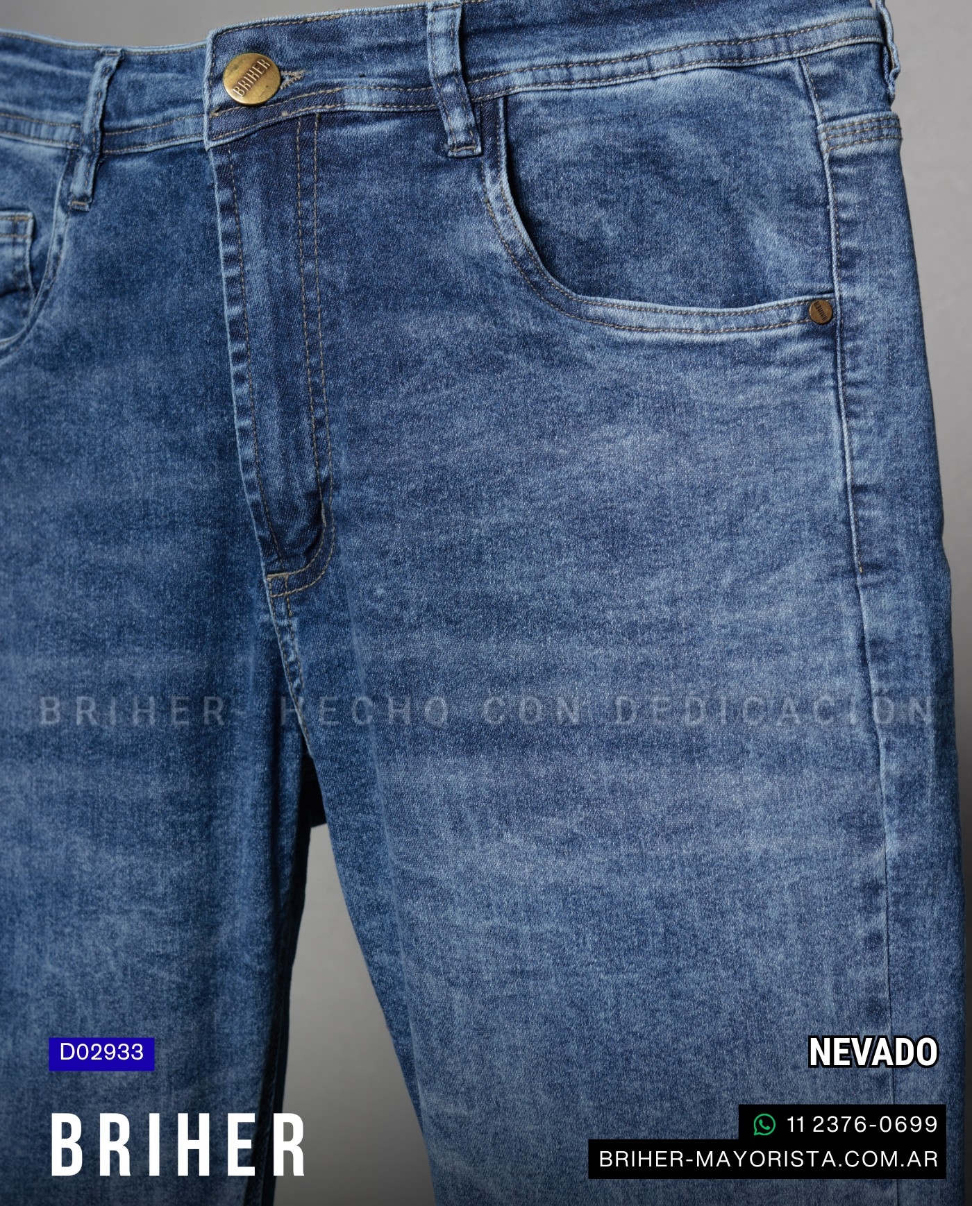 Pantalón de Jean Semi-ajustado Nevado. - Imagen 3