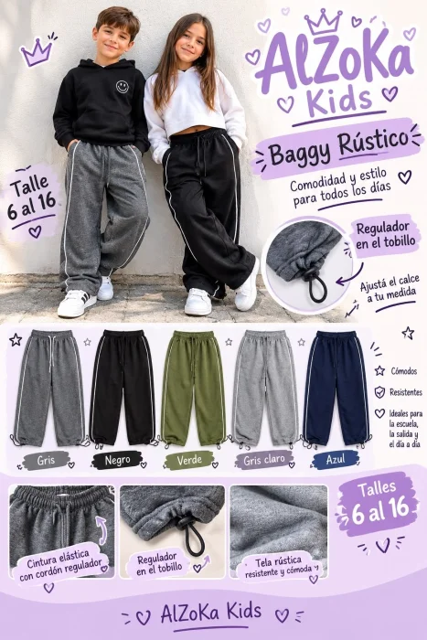 Baggy Rustico con Líneas