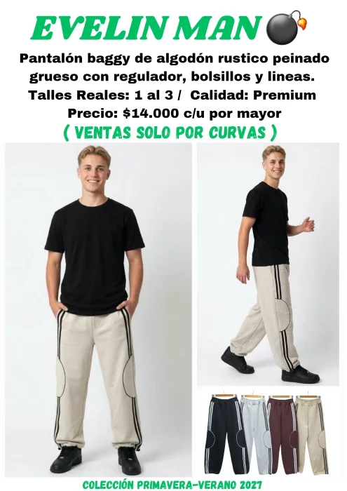 Pantalon Baggy con Regulador y Lineas