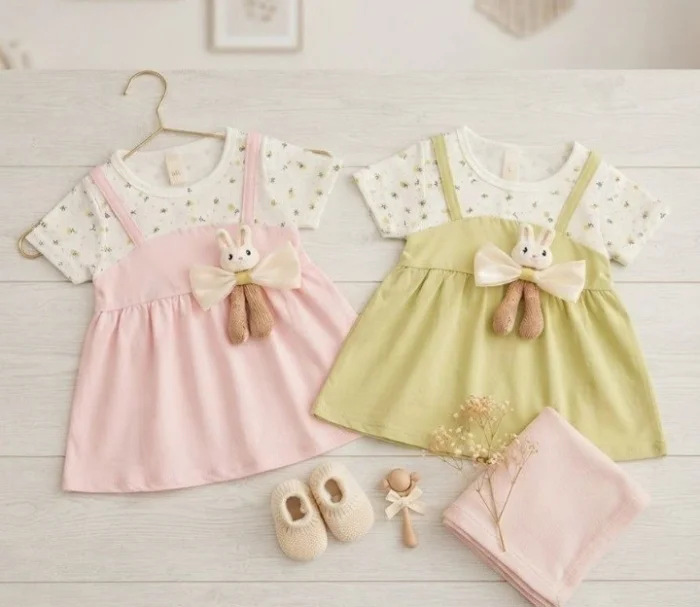 Conjunto Vestido Beba Importadas  1a5  Lunares
