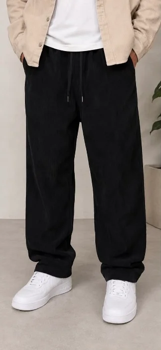 Baggy Fit - Corderoy Negro