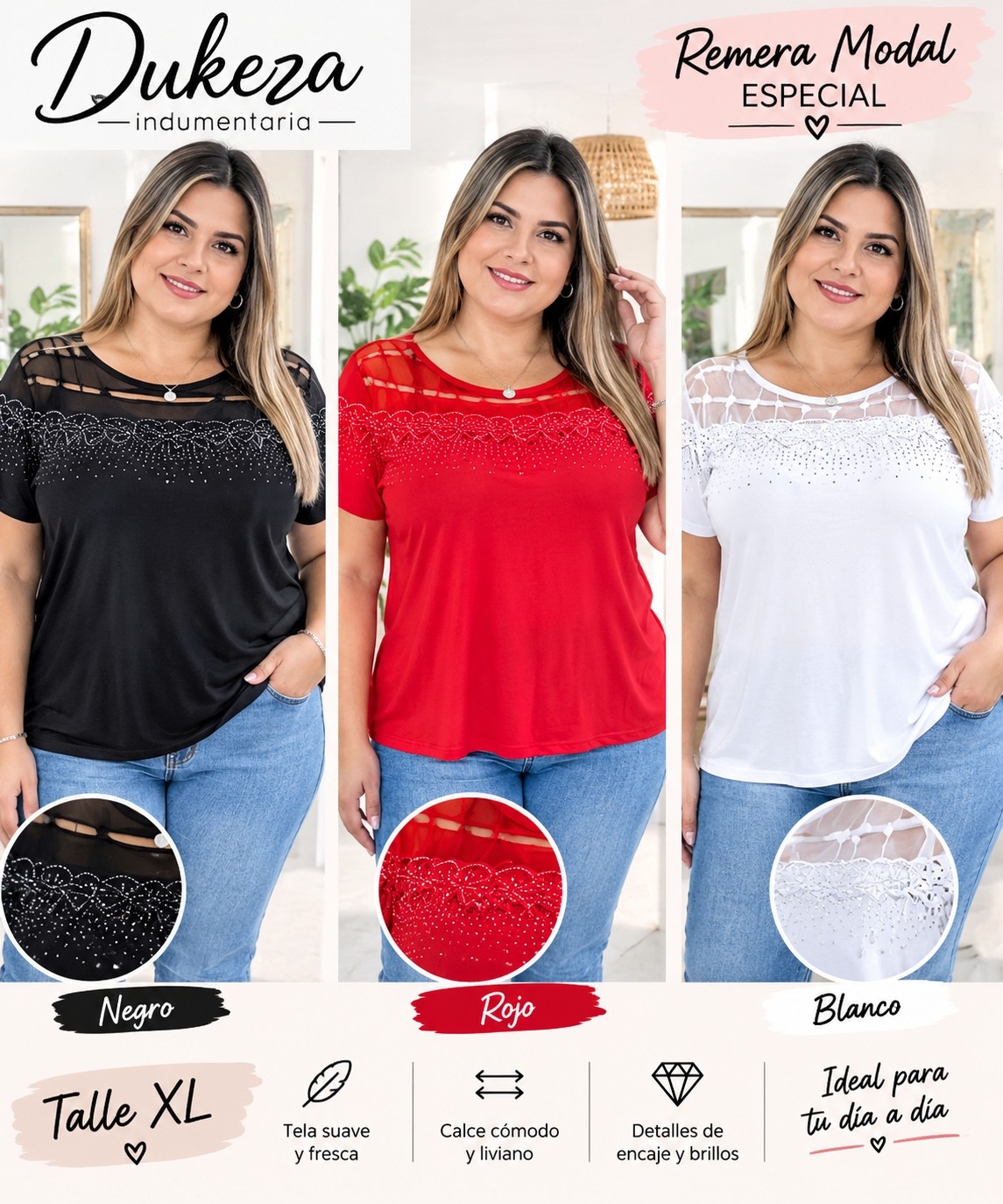 Remera Modal con Brillo - Imagen 2