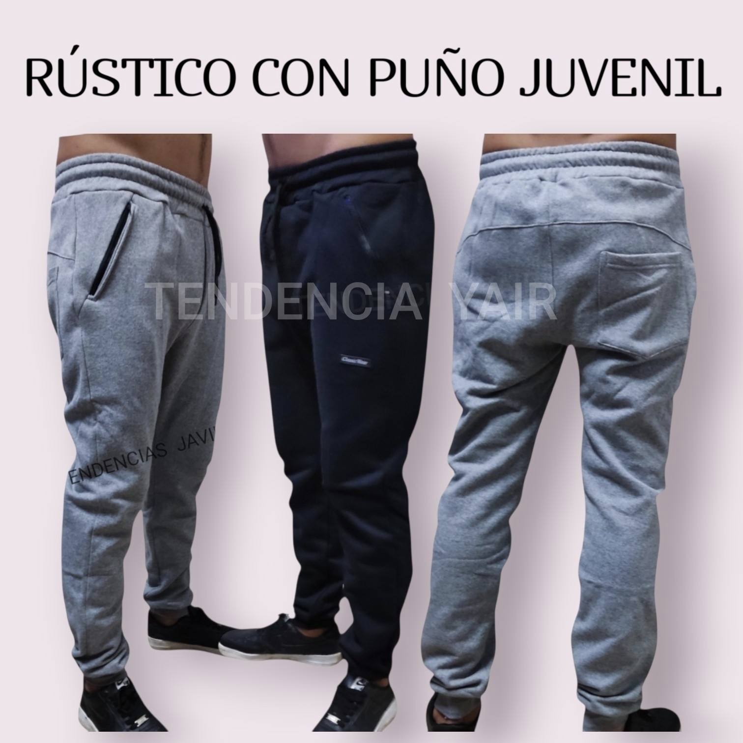 Rústico Pantalón con Puño..bolsillos con Cierre - Imagen 2
