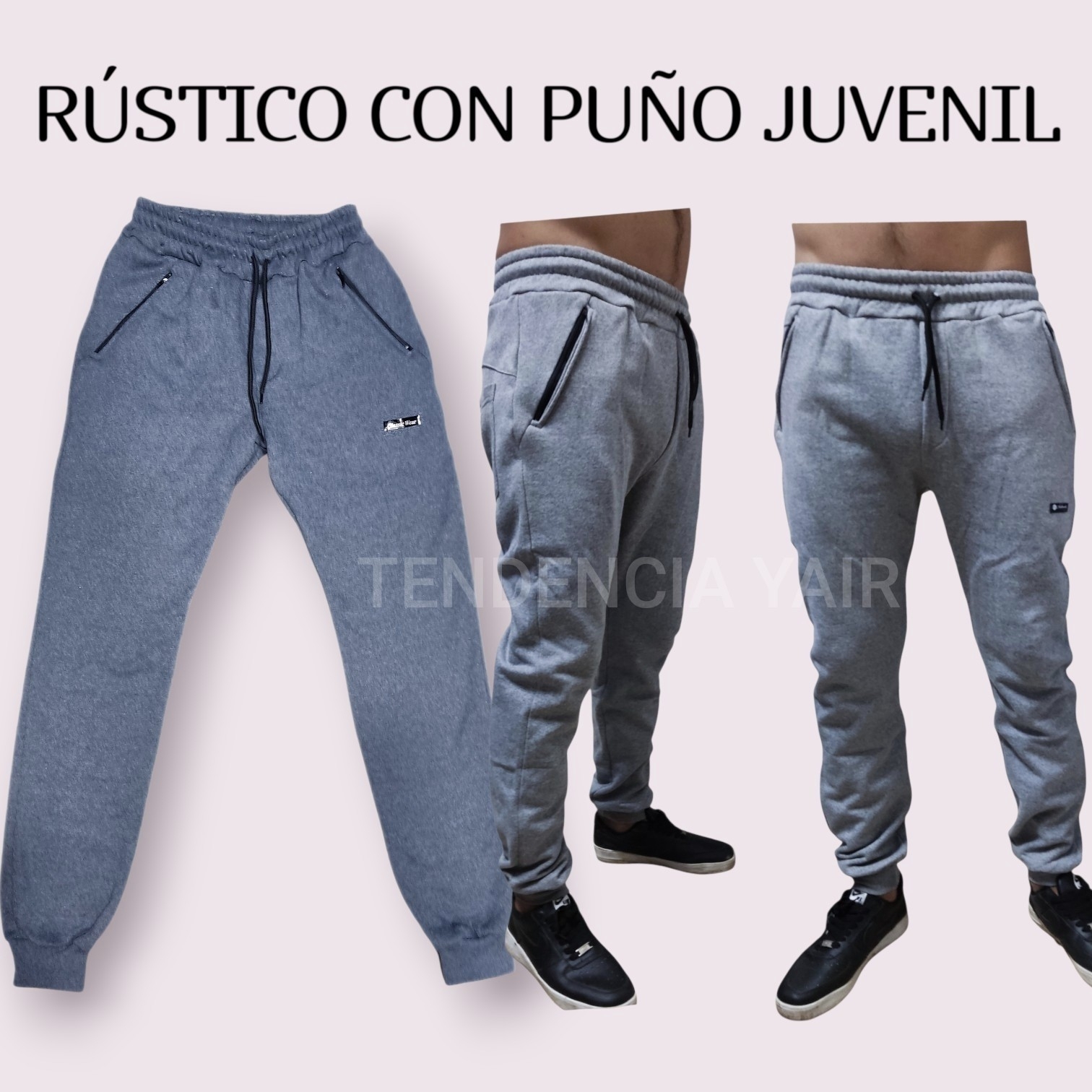 Rústico Pantalón con Puño..bolsillos con Cierre - Imagen 3