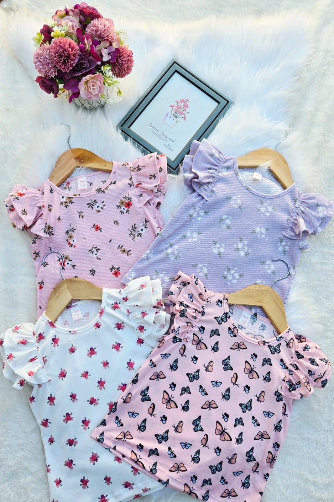 Conjuntos de Micro Morley Estampado. Remera con Volados y Short. - Imagen 3